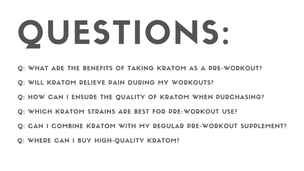 how to use kratom as a pre-workout